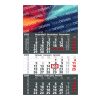 3-Monatskalender Solid 3 Bestseller (Einblatt) Anthrazit-rot | ohne Werbeanbringung
