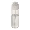 Theron 700 ml RCS Trinkflasche aus recyceltem Kunststoff mit Multifunktionsdeckel und Klappstrohhalm weiß