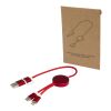 Alasia 30 cm 5-in-1 Kabel aus recyceltem Kunststoff für Datenübertragung und 27W Schnellladung Standard | rot | ohne Werbeanbringung | Nicht verfügbar | Nicht verfügbar