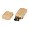 USB-Stick 3.0 aus Holz mit Schlüsselring hellbraun | 16 GB | 1-farbiger Tampondruck | Rückseite | 19 mm x 12 mm