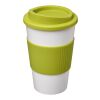 Americano® 350 ml Isolierbecher mit Schutzring und Schraubverschluss weiss-limone | ohne Werbeanbringung | Nicht verfügbar | Nicht verfügbar