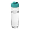 H2O Tempo® 700 ml Sportflasche mit Klappdeckel transparent klar-aquablau | ohne Werbeanbringung | Nicht verfügbar | Nicht verfügbar