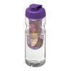 H2O Base® 650 ml Sportflasche mit Klappdeckel und Infusor transparent-lila | ohne Werbeanbringung | Nicht verfügbar | Nicht verfügbar