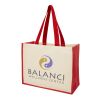 Varai Canvas und Jute Einkaufstasche rot