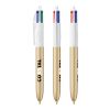 BIC® 4 Colours Glacé Kugelschreiber Weiß-gold | 1-farbiger Siebdruck | Schaft-Clipverlängerung | 30.00 mm x 43.00 mm