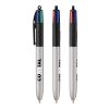 BIC® 4 Colours Glacé Kugelschreiber Schwarz-Silber | 1-farbiger Siebdruck | Schaft-Clipverlängerung | 30.00 mm x 43.00 mm