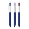 BIC® 4 Colours Soft Weiß-marineblau | 1-farbiger Siebdruck | Schaft-Rechts vom Clip | 30.00 mm x 43.00 mm