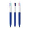 BIC® 4 Colours Kugelschreiber BritePix Digital Weiß-Weiß-marineblau | 1-farbiger Siebdruck | Schaft-Rechts vom Clip | 30.00 mm x 43.00 mm