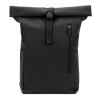SAINT. Roll-Top-Rucksack aus recyceltem Baumwolle und recyceltem Polyester (380 g/m²) schwarz