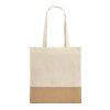 MERCAT. Tasche aus 100% Baumwolle (160 g/m²) mit Details aus Jute-Imitat Beige | ohne Werbeanbringung