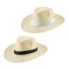 EDWARD POLI. Natürlicher Strohhut mit Polyesterband Schwarz | ohne Werbeanbringung