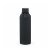 Hudson Trinkflasche 540ml aus recy. Edelstahl. Doppelwandig, gummierter Oberfläche Schwarz