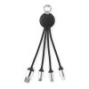 Boyle 4-in-1 Ladekabel recy. ABS, 10 W, Schlüsselring, beleuchtetem Logo Schwarz