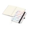 Notizbuch Match-Book Naturpapier-Hardcover individuell bedruckt Schwarz | DIN A5 | ohne Werbeanbringung | Weiß | Cremefarben/Punktraster