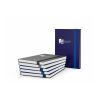 Notizbuch Visco-Book Buchleinen-Hardcover farbig A5 Dunkelblau | DIN A5 | ohne Werbeanbringung | Blindprägung inkl. | Hochweiß/Winkelkaro