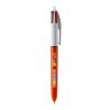 BIC® 4 Colours Fine Kugelschreiber Weiß-orange | 1-farbiger Siebdruck | Upper Part-Gegenüber vom Clip | 22.00 mm x 10.00 mm