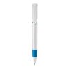 Kugelschreiber S40 Grip hardcolour Weiss-Blau Weiss | 1-farbiger Tampondruck | in Verlängerung vom Clip | 40 mm x 8 mm | Nicht verfügbar