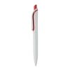 Kugelschreiber Modell Click Shadow - Hergestellt in Deutschland Weiss-Rot Weiß | 1-farbiger Tampondruck | Clip | 25 mm x 5 mm | Nicht verfügbar