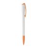 Kugelschreiber Deniro Hardcolour Weiss-Orange | 1-farbiger Tampondruck | Clip | 30 mm x 7 mm | Nicht verfügbar
