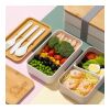 Lunchbox Bento R-PP & Bambus Weiss | ohne Werbeanbringung | Nicht verfügbar | Nicht verfügbar | Nicht verfügbar