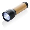 Lucid 3W Taschenlampe aus RCS recycelt. Kunststoff & Bambus schwarz-braun | ohne Werbeanbringung | Nicht verfügbar | Nicht verfügbar