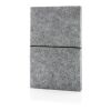 A5-Softcover-Notizbuch aus GRS-zertifiert recyceltem Filz grau | ohne Werbeanbringung | Nicht verfügbar | Nicht verfügbar