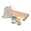 Veganes Reise-Körperpflege-Set "Elegance" im Baumwollbeutel holzfarben | ohne Werbeanbringung | Nicht verfügbar | Nicht verfügbar | Nicht verfügbar