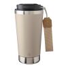 Doppelwandiger Trinkbecher aus recyceltem Edelstahl 500 ml Kayla beige