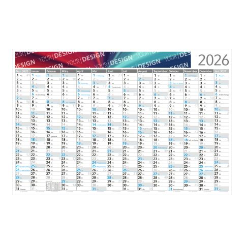 Wandplaner Horizont Bestseller Hellgrau-blau | M | ohne Werbeanbringung | Blau