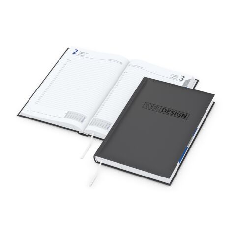 Buchkalender Manager Register Bestseller inkl. Prägung Anthrazit-schwarz | ohne Werbeanbringung | Schwarz-Glänzend