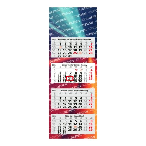 4-Monatskalender Quadro Light 4 Bestseller (Mehrblock) Hellgrau-rot | ohne Werbeanbringung | Nicht verfügbar | Nicht verfügbar | Nicht verfügbar | Schweiz