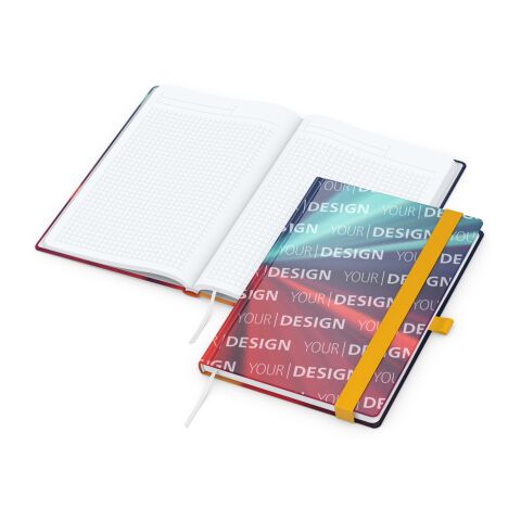 Notizbuch Match-Book White Bestseller Bunt-gelb | A5 | 4C-Quality Digital | Cover-Star Gloss | Gelb
