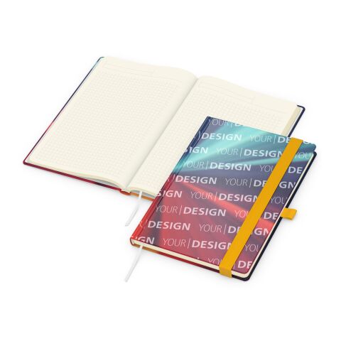 Notizbuch Match-Book Creme Bestseller Bunt-gelb | A5 | 4C-Quality Digital | Gelb | Cover-Star Matt