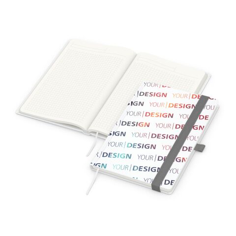 Notizbuch Match-Book Recycling Bunt-silber | A5 | ohne Werbeanbringung | Cover-Star Recycling-Matt | Silbergrau