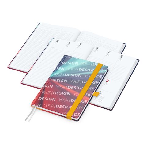 Wochenplaner Match-Hybrid White Bestseller Bunt-gelb | A5 | ohne Werbeanbringung | Cover-Star Gloss | Gelb