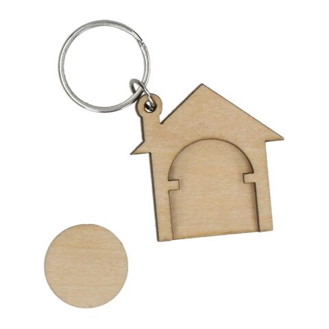 Holzchip-Schlüsselanhänger "House" natur | ohne Werbeanbringung | Nicht verfügbar | Nicht verfügbar