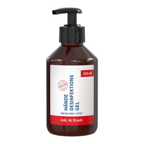 250 ml Spender - Hände-Desinfektionsgel Braun | ohne Werbeanbringung