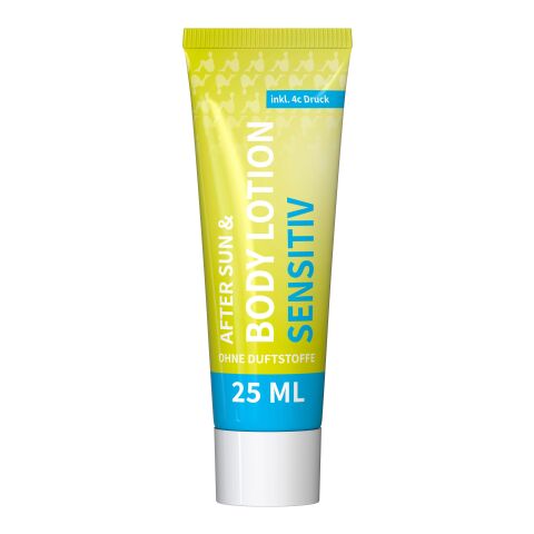 25 ml Tube - Body &amp; After Sun Lotion (sensitiv) - FullbodyPrint Weiß | ohne Werbeanbringung