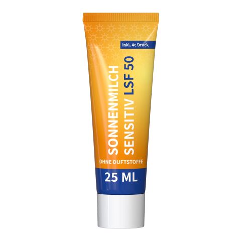25 ml Tube - Sonnenmilch LSF 50 (sensitiv) - FullbodyPrint Weiß | ohne Werbeanbringung
