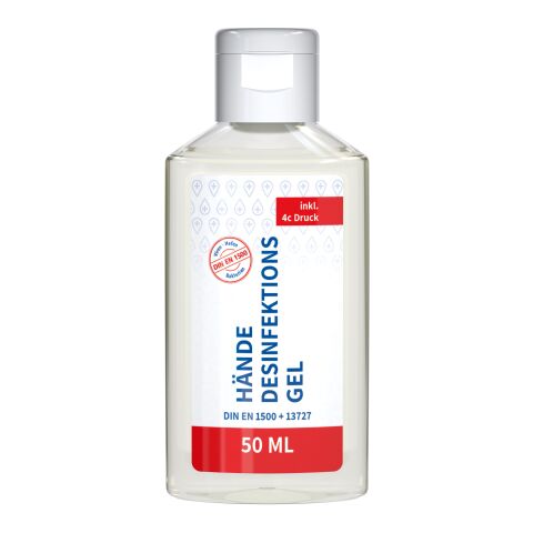 50 ml Flasche - Hände-Desinfektionsgel Transparent | ohne Werbeanbringung