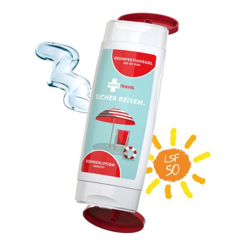 DuoPack Sonnenmilch LSF 50 (sensitiv) + Hände-Desinfektionsgel (2 x 50 ml) 4C Body Label