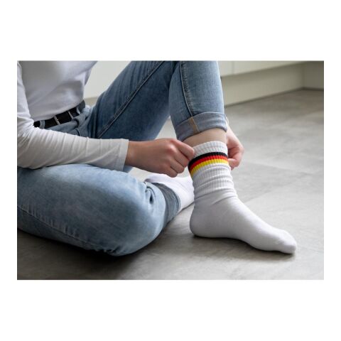 Socken "Germany", 42-45 weiß | Sublimation | mittig unter Bund | 40 mm x 30 mm