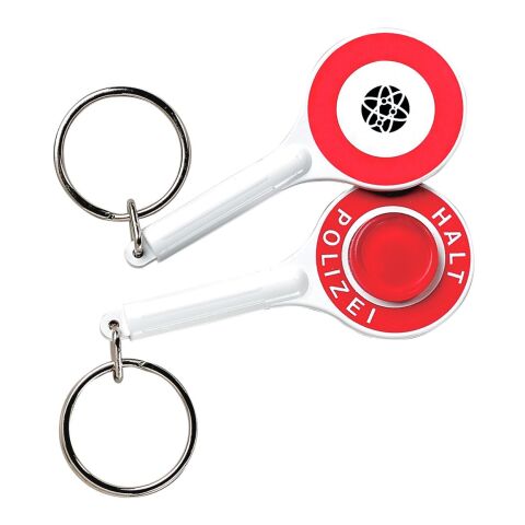 Schlüsselanhänger "Polizeikelle" weiß | ohne Werbeanbringung | Nicht verfügbar | Nicht verfügbar