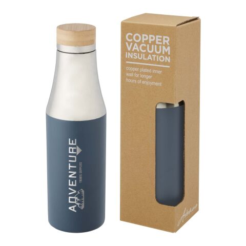Hulan Mit Kupfer vakuumisolierte 540 ml Edelstahlflasche mit Bambusdeckel Standard | eisblau | ohne Werbeanbringung | Nicht verfügbar | Nicht verfügbar