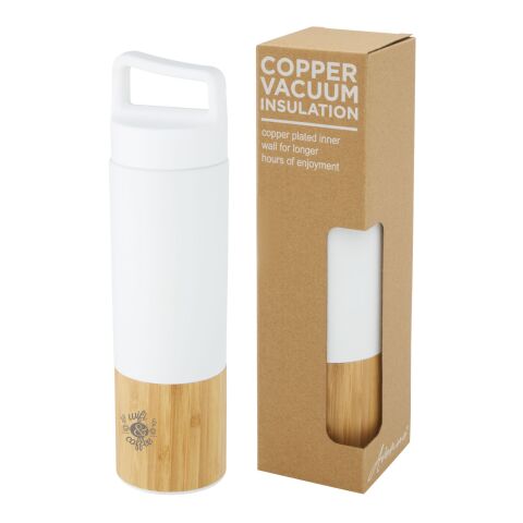 Torne Mit Kupfer vakuumisolierte 540 ml Edelstahlflasche mit Bambus Außenwand Standard | weiß | ohne Werbeanbringung | Nicht verfügbar | Nicht verfügbar