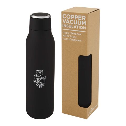Marka 600 ml Kupfer-Vakuum Isolierflasche mit Metallschlaufe Standard | schwarz | ohne Werbeanbringung | Nicht verfügbar | Nicht verfügbar