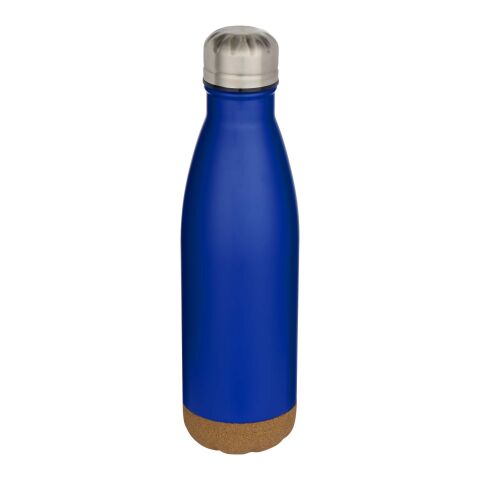 Cove 500 ml doppelwandige, vakuumisolierte Trinkflasche aus Edelstahl mit Korkdetails Standard | royalblau | ohne Werbeanbringung | Nicht verfügbar | Nicht verfügbar