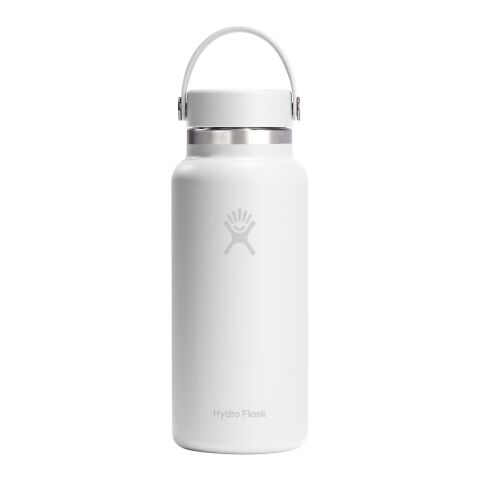 Hydro Flask Isolierte Edelstahl Trinkflasche mit breiter Öffnung 946 ml weiss