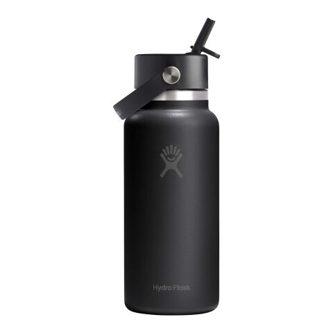 Hydro Flask Wide Mouth 946 ml isolierte Edelstahl Trinkflasche mit Strohhalmverschluss weiss