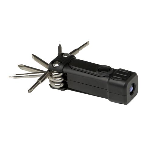 Octo 8-in-1 Schraubenzieher-Set aus recyceltem RCS Kunststoff mit Taschenlampe Standard | Schwarz | ohne Werbeanbringung | Nicht verfügbar | Nicht verfügbar